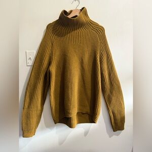 Acne studios Women's Mustard Ribbed Turtleneck Sweater